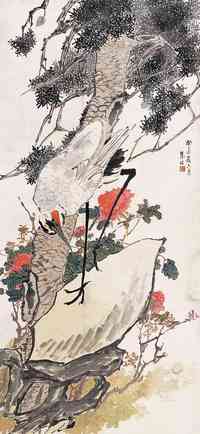 朱梦庐 松鹤图 立轴